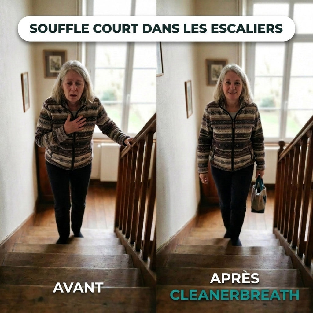 Avant / Après — souffle court dans les escaliers